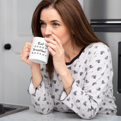 Eat Sleep Breastfeed Repeat White Mug