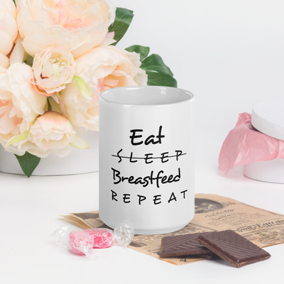 Eat Sleep Breastfeed Repeat White Mug