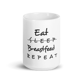Eat Sleep Breastfeed Repeat White Mug